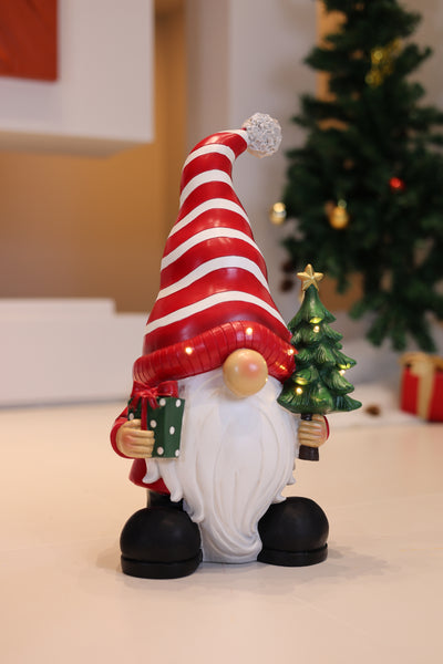 85188-C - Santa Holding Christmas Tree Lighted Christmas Decor Battery Operated Indoor Use Only Hi-Line Gift Ltd.