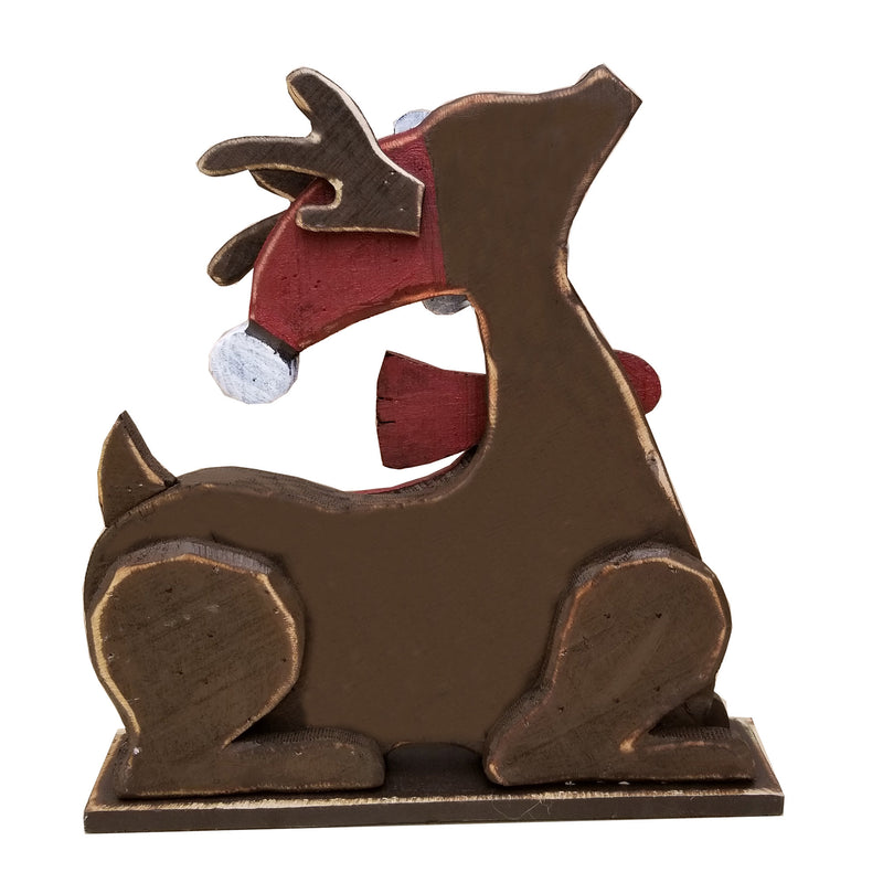 85255-I - 2 Piece Wooden Reindeer Christmas Decor Set Indoor Outdoor Use Hi-Line Gift Ltd.