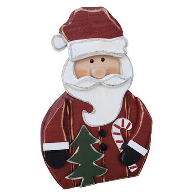 85255-K - 2 Piece Wooden Santa and Snowman 20in Christmas Decor Indoor Outdoor Use Hi-Line Gift Ltd.