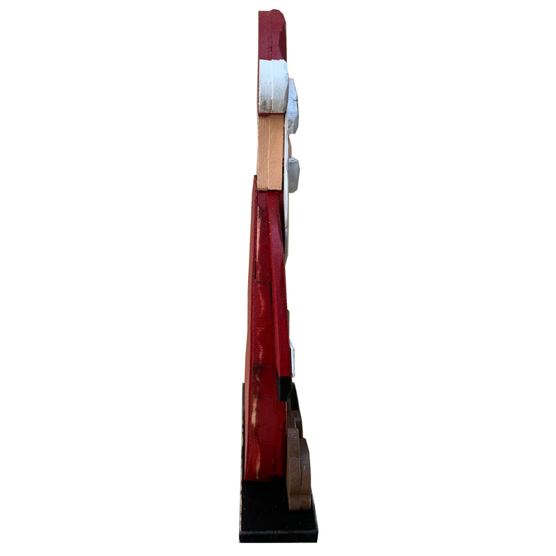 85255-L - 30in Wooden Santa with Reindeer Christmas Decor Indoor Outdoor Use Hi-Line Gift Ltd.