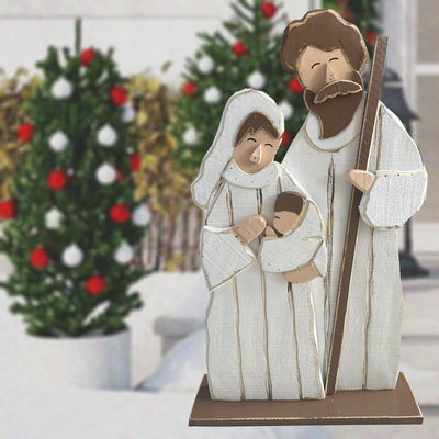 85255-N - 27in Wooden Nativity Christmas Decor Indoor Outdoor Use Hi-Line Gift Ltd.
