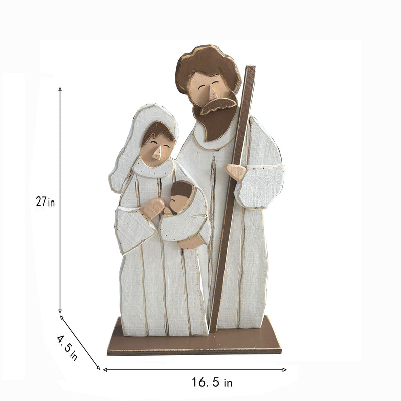 85255-N - 27in Wooden Nativity Christmas Decor Indoor Outdoor Use Hi-Line Gift Ltd.