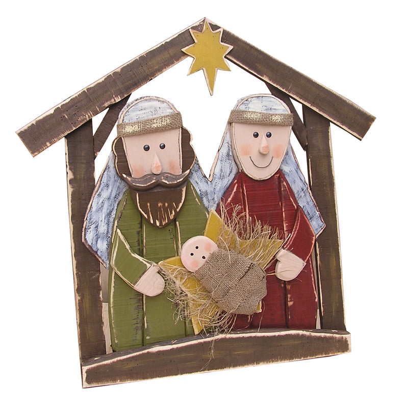 85255-O - 30in Wooden Nativity Christmas Decor Indoor Outdoor Use Hi-Line Gift Ltd.