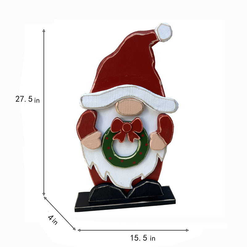 85255-P - Medium Wooden Gnome Christmas Decor Indoor Outdoor Use Hi-Line Gift Ltd.