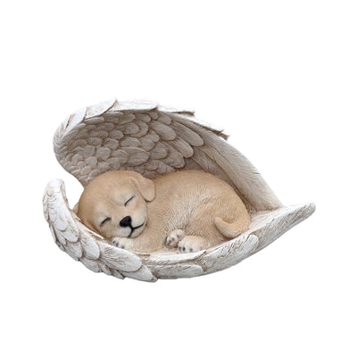 87630-B - Sunny Serenity: Radiant Yellow Polyresin Angel Dog Figurine Hi-Line Gift Ltd.