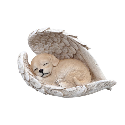 87630-B - Sunny Serenity: Radiant Yellow Polyresin Angel Dog Figurine Hi-Line Gift Ltd.
