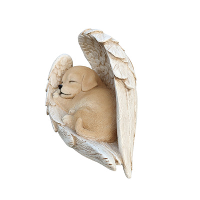 87630-B - Sunny Serenity: Radiant Yellow Polyresin Angel Dog Figurine Hi-Line Gift Ltd.