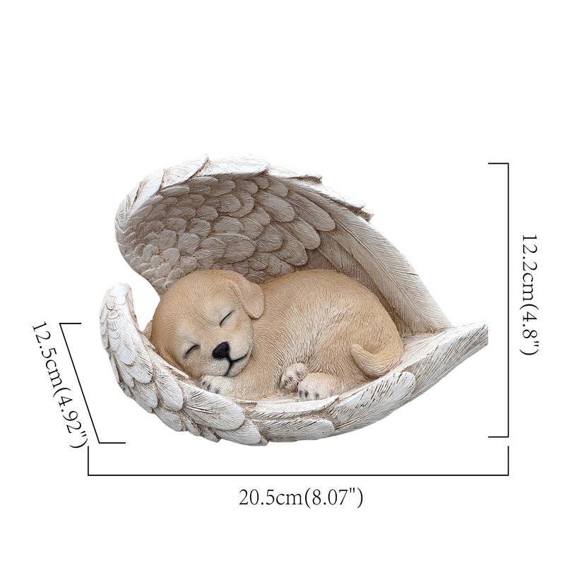 87630-B - Sunny Serenity: Radiant Yellow Polyresin Angel Dog Figurine Hi-Line Gift Ltd.