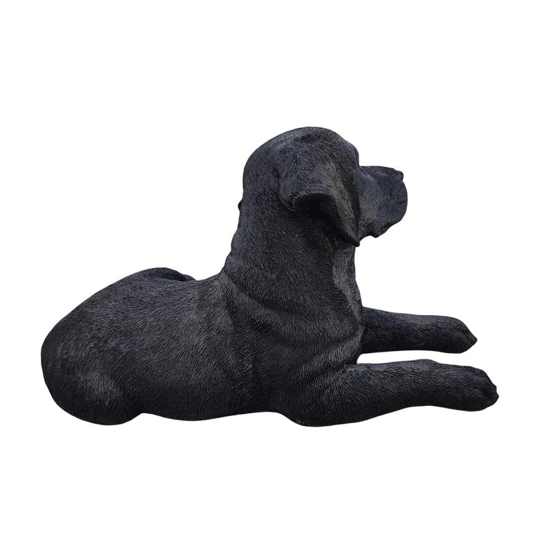 87632-BK - Midnight Reverie: Sleek Black Polyresin Lying Labrador Figurine Hi-Line Gift Ltd.