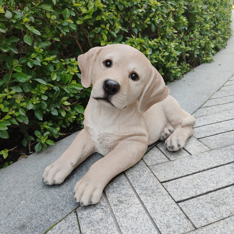 87632-YL - Golden Dreams: Lying Yellow Labrador Polyresin Figurine Hi-Line Gift Ltd.