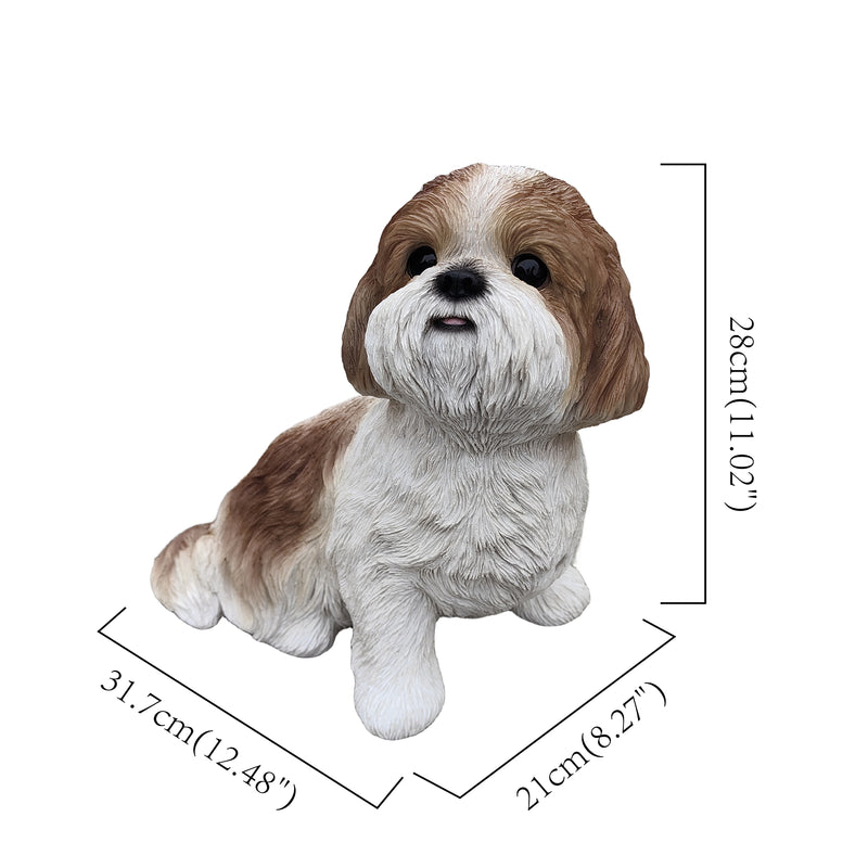 87633-BR - Shizu Harmony: Elegant Polyresin Figurine in Brown and White Hi-Line Gift Ltd.