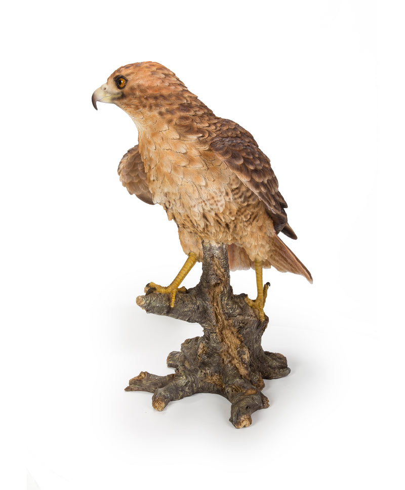 Wild Hawk standing on branch Garden Statue HI-LINE GIFT LTD.