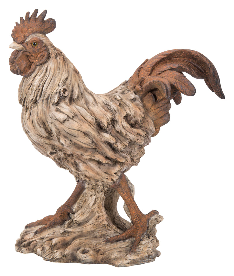 Driftwood Standing Rooster Statue HI-LINE GIFT LTD.