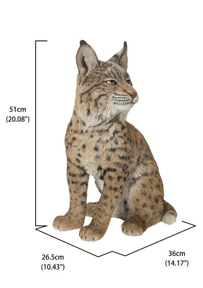 Sitting Bobcat Statue Hi-Line Gift Ltd.