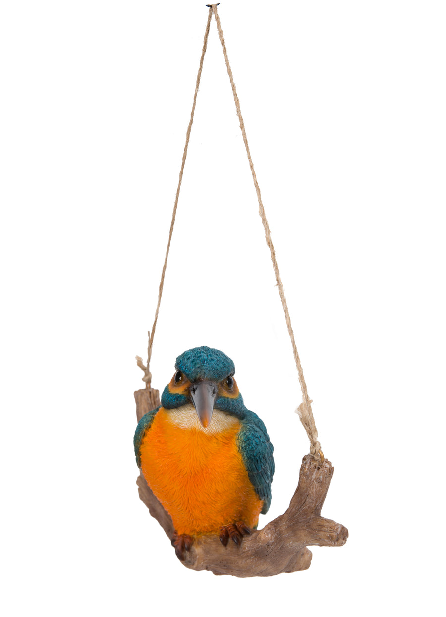 Hanging Kingfisher on Branch Statue HI-LINE GIFT LTD.