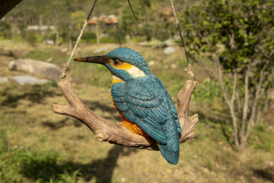 Hanging Kingfisher on Branch Statue HI-LINE GIFT LTD.