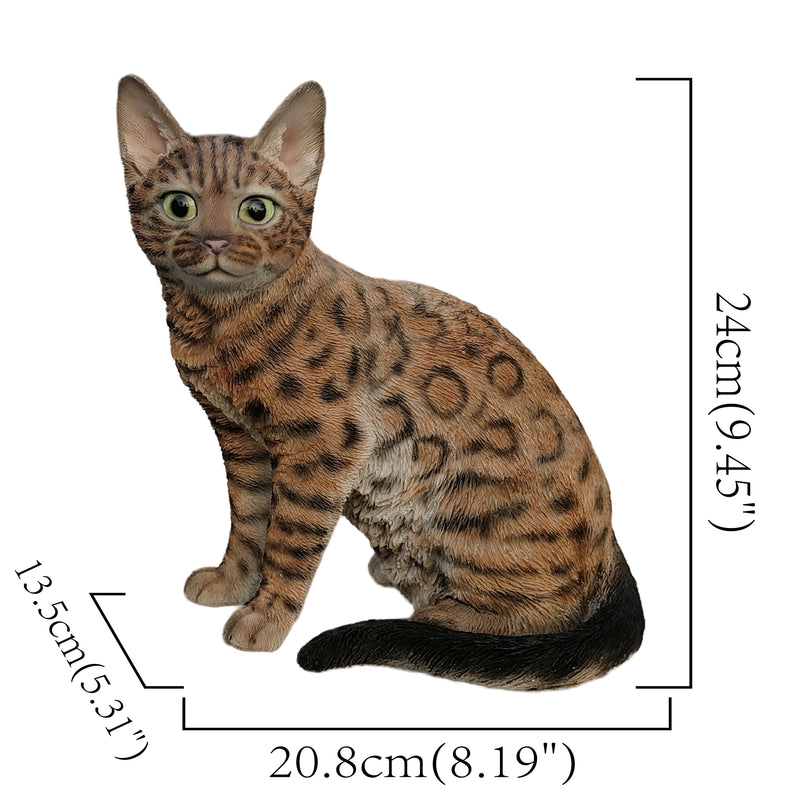 87674-S -  Sitting Bengal Cat - Small HI-LINE GIFT