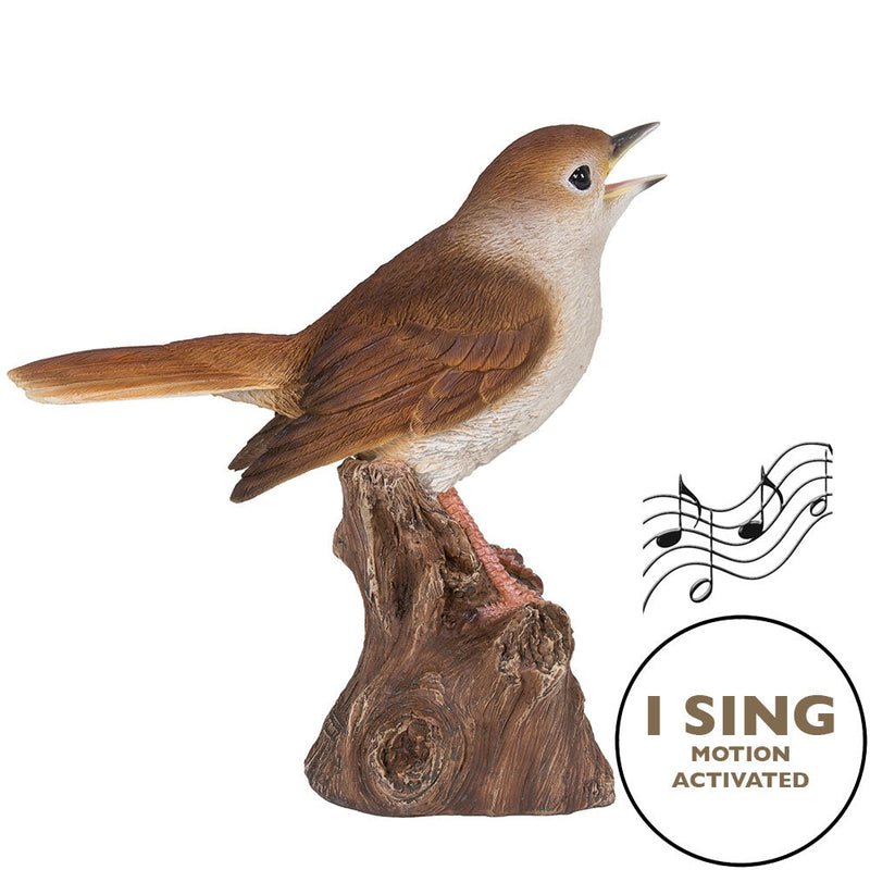 Singing Nightingale Standing Stump- Statue HI-LINE GIFT LTD.