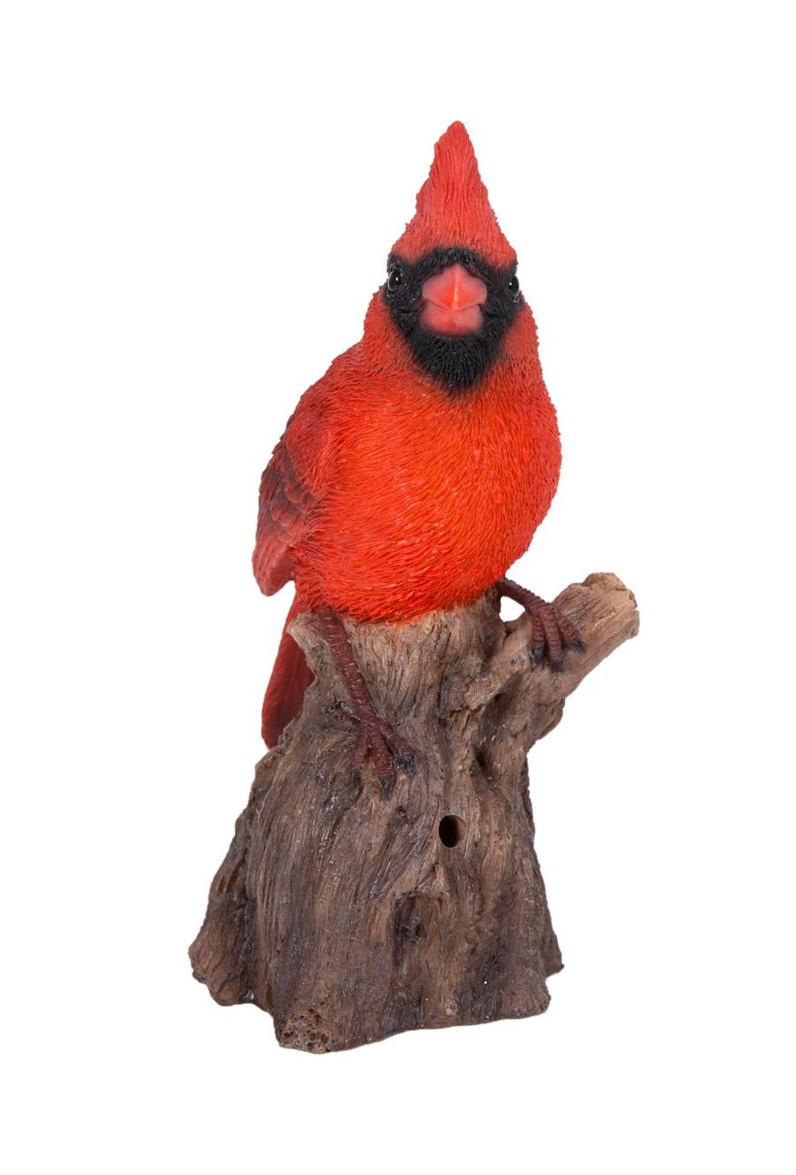 Motion Activated Singing Cardinal Standing on Stump Statue HI-LINE GIFT LTD.