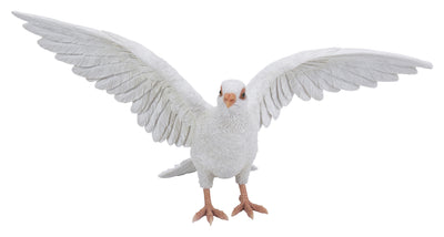 Pigeon W/Spread Wings - White Statue HI-LINE GIFT LTD.