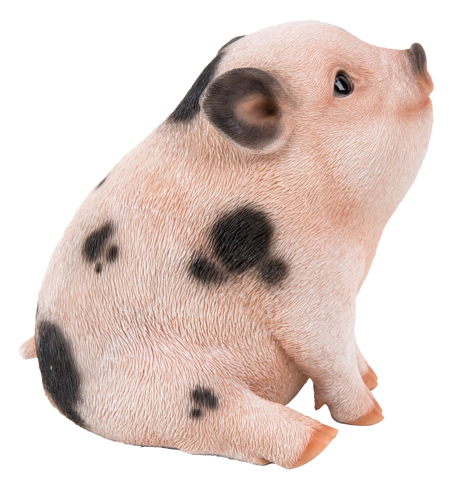 Chubby Piglet Sitting  Pink With  Black Spots Hi-Line Gift Ltd.