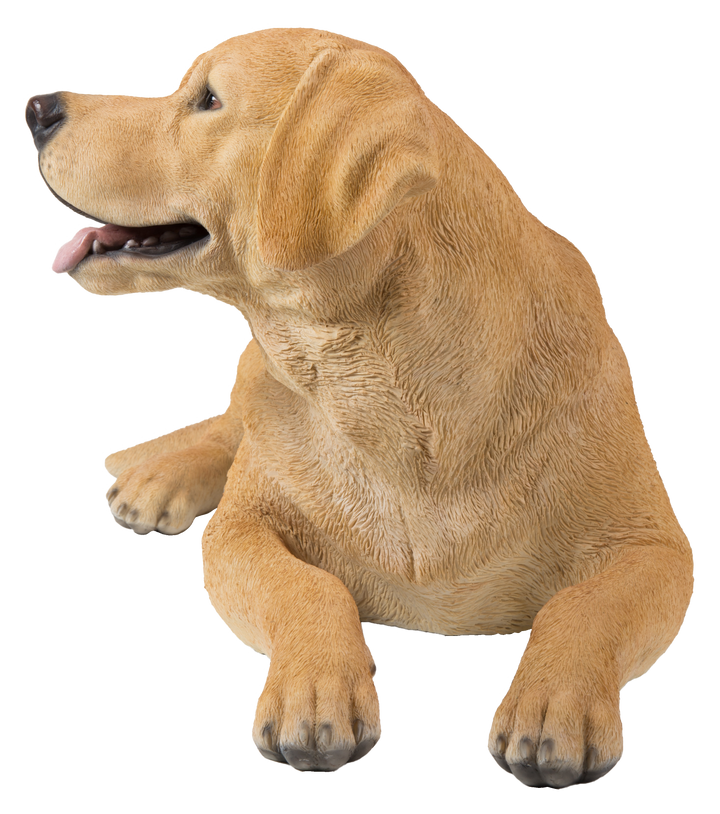 Figura De Cachorro Labrador Sentado - Resina, 7.5x7.5x14 Cm, Decoración Para Escritorio O Estantería