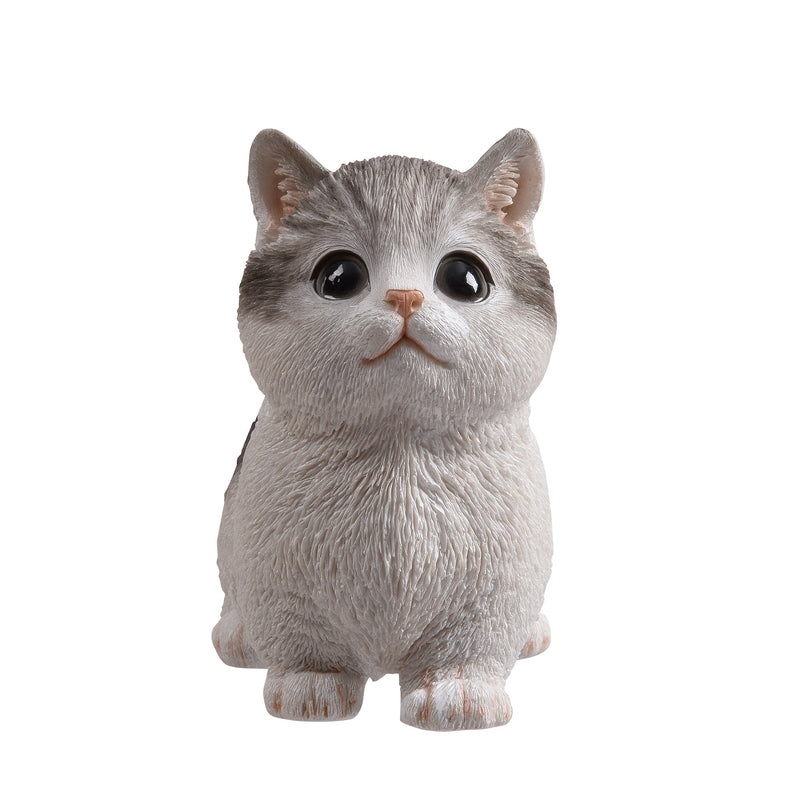 87698-01 - Sitting Cat Kitten Statue-Gray Hi-Line Gift Ltd.
