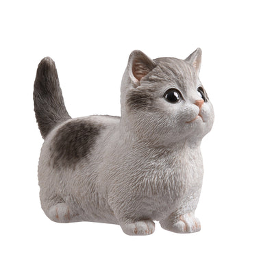 87698-01 - Sitting Cat Kitten Statue-Gray Hi-Line Gift Ltd.