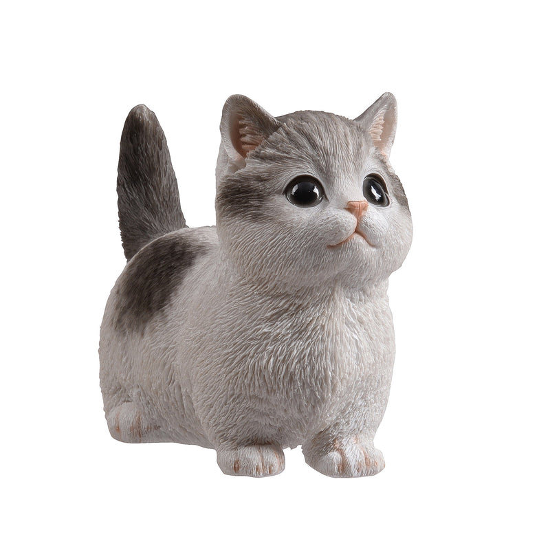 87698-01 - Sitting Cat Kitten Statue-Gray Hi-Line Gift Ltd.