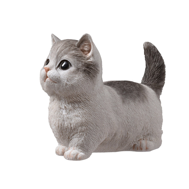 87698-01 - Sitting Cat Kitten Statue-Gray Hi-Line Gift Ltd.