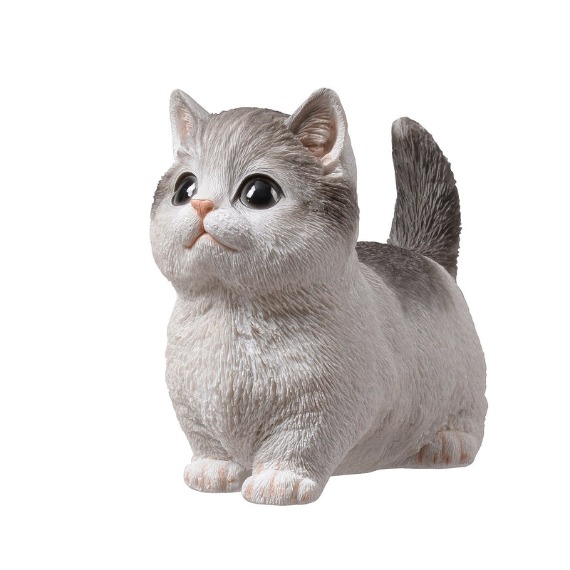 87698-01 - Sitting Cat Kitten Statue-Gray Hi-Line Gift Ltd.