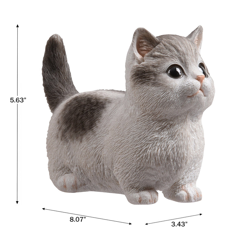 87698-01 - Sitting Cat Kitten Statue-Gray Hi-Line Gift Ltd.