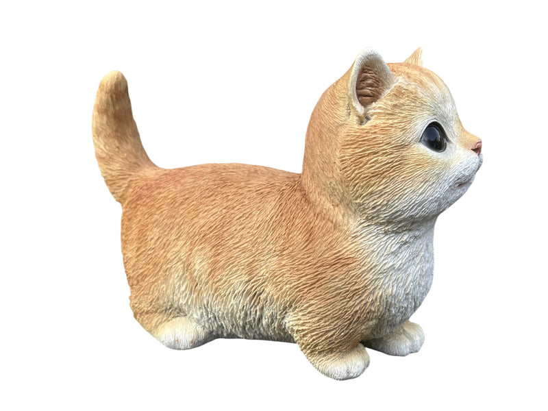 87698-02 - Sitting Cat Orange Tabby Statue Hi-Line Gift Ltd.