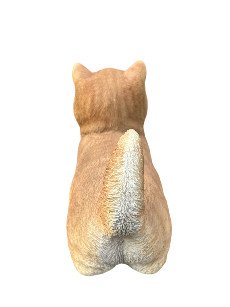 87698-02 - Sitting Cat Orange Tabby Statue Hi-Line Gift Ltd.