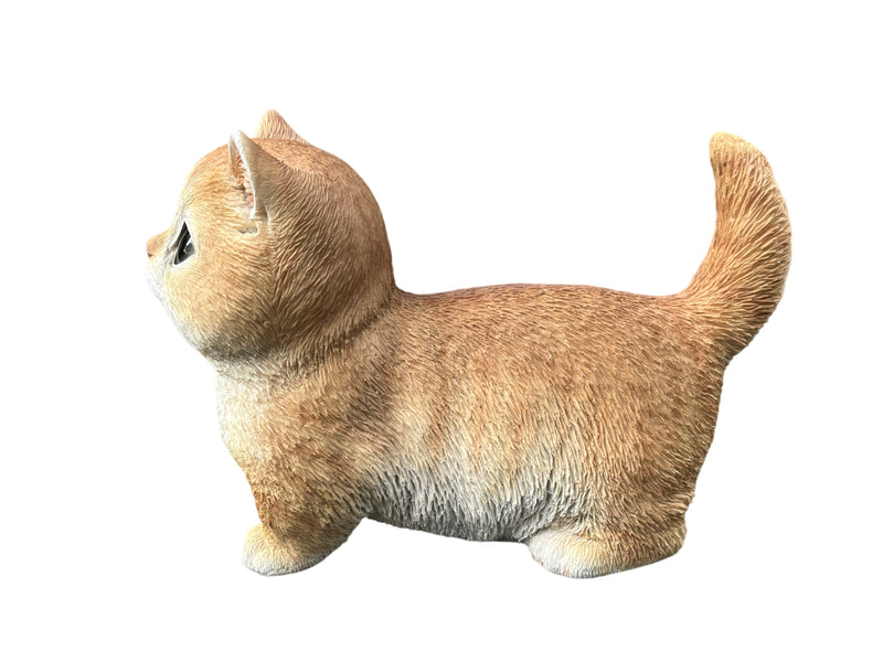 87698-02 - Sitting Cat Orange Tabby Statue Hi-Line Gift Ltd.