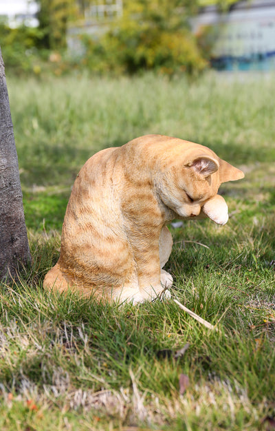 Orange Tabby Cat American Shorthair Washing Hi-Line Gift Ltd.