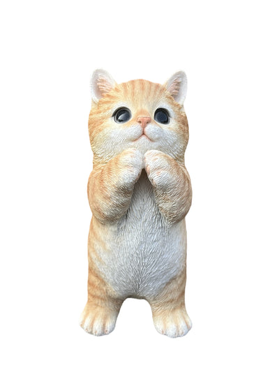 87699-01 - 7" H Orange Tabby Cat Praying Hi-Line Gift Ltd.