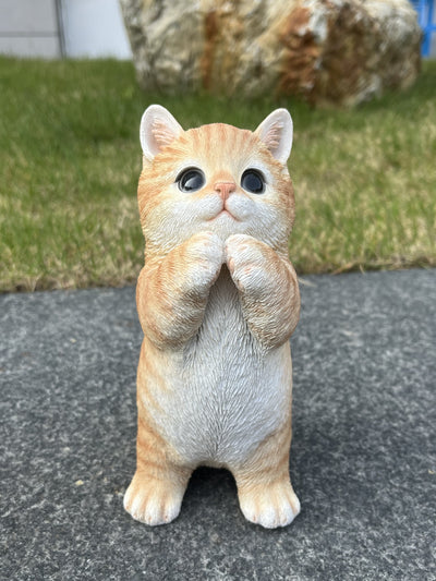 87699-01 - 7" H Orange Tabby Cat Praying Hi-Line Gift Ltd.
