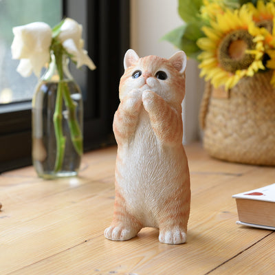 87699-01 - 7" H Orange Tabby Cat Praying Hi-Line Gift Ltd.