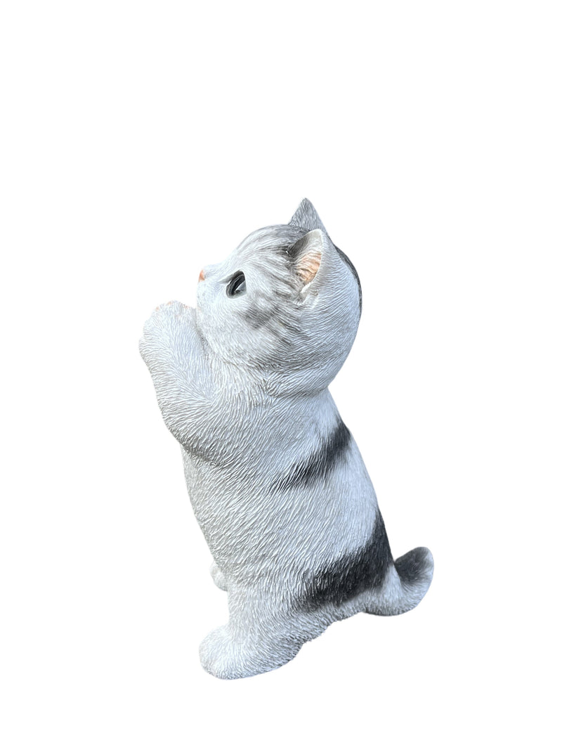 87699-02 - 7" H Cat Kitten Statue Praying-Gray Hi-Line Gift Ltd.