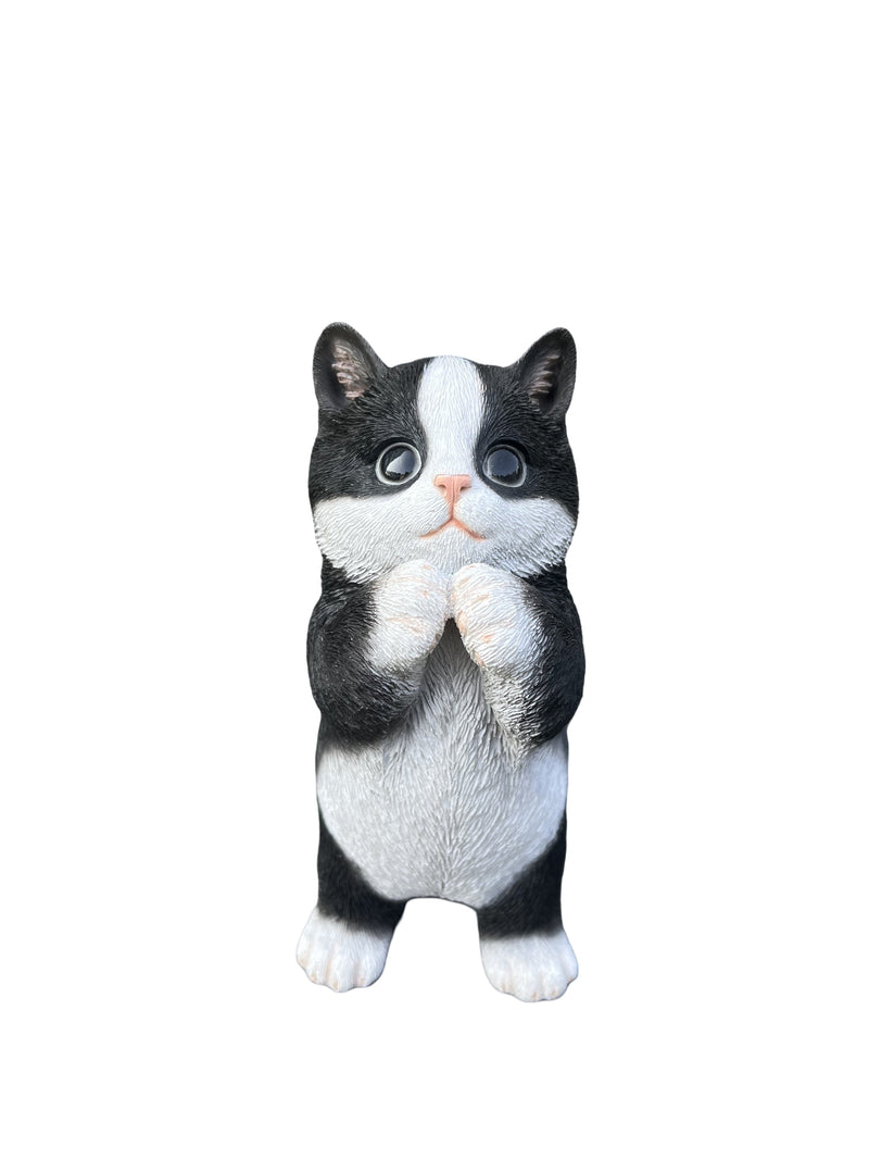 87699-03 - 7" H Cow Cat Kitten Statue Praying Hi-Line Gift Ltd.