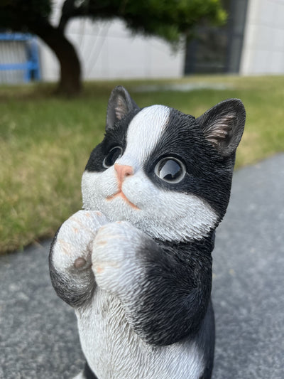 87699-03 - 7" H Cow Cat Kitten Statue Praying Hi-Line Gift Ltd.