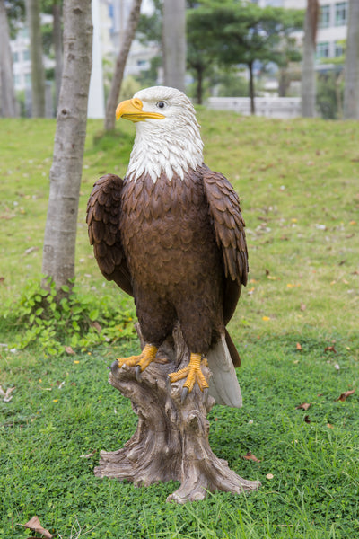 Bald Eagle on Stump Statue HI-LINE GIFT LTD.