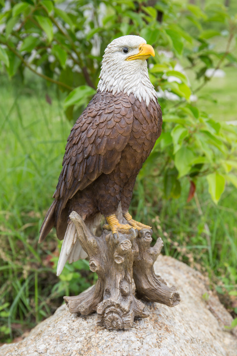 Bald Eagle on Stump Statue HI-LINE GIFT LTD.