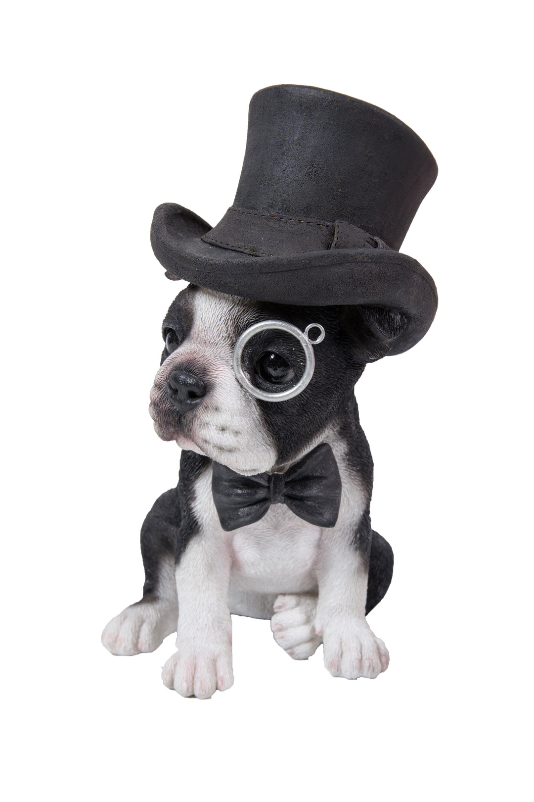 Boston Terrier With Top Hat, Spectacle and Bow Tie Statue HI-LINE GIFT LTD.