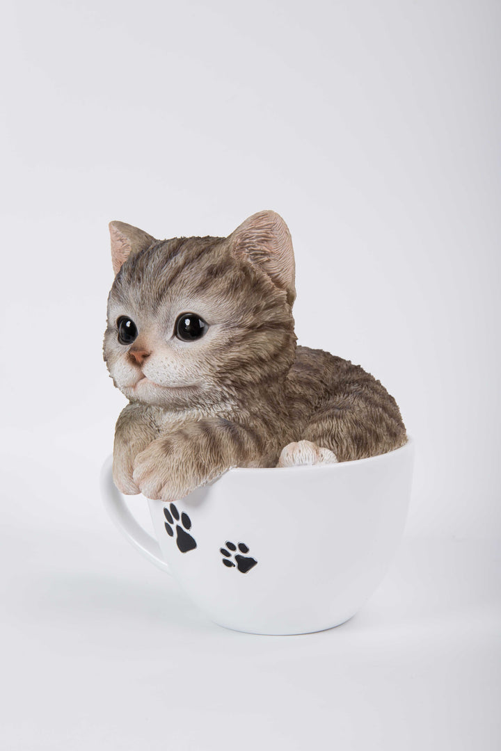 Pet Pal- Teacup Kitten Tabby Statue HI-LINE GIFT LTD.