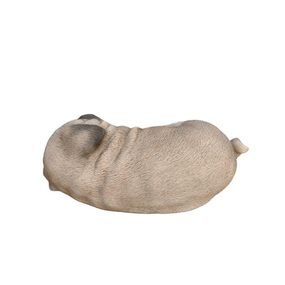 87710-Q - Pug Dreamland: Cozy Brown Polyresin Sleeping Pug Figurine Hi-Line Gift Ltd.