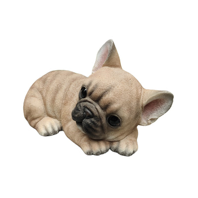 87710-R - Bulldog Bliss: Polyresin Resting French Bulldog in Rich Brown Hi-Line Gift Ltd.