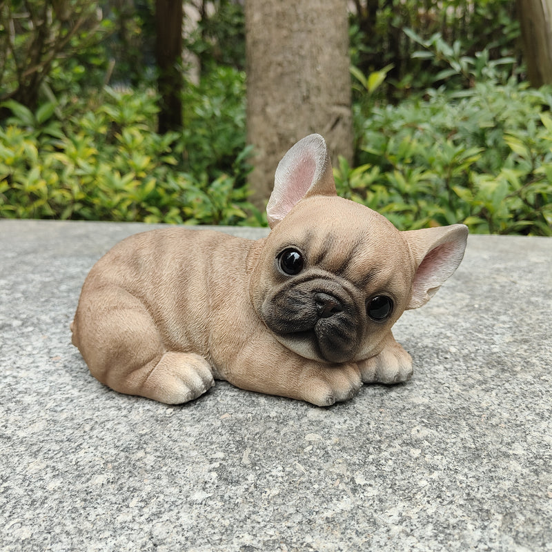 87710-R - Bulldog Bliss: Polyresin Resting French Bulldog in Rich Brown Hi-Line Gift Ltd.