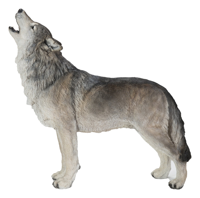 Hi-Line Exclusive - Standing Howling Gray Wolf Statue HI-LINE GIFT LTD.
